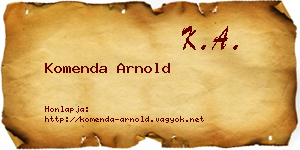 Komenda Arnold névjegykártya